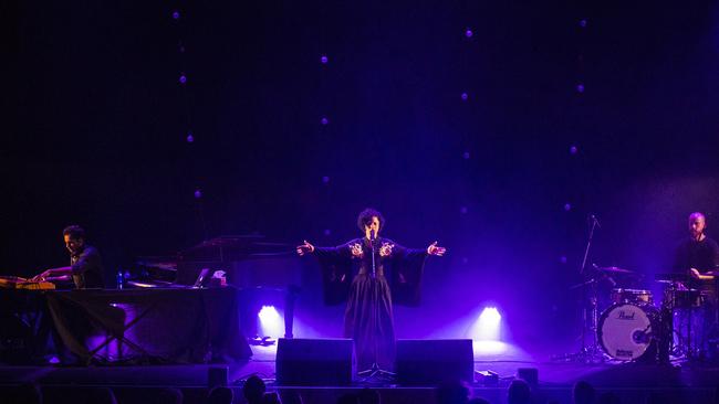 Emel Mathlouthi performs at City Recital Hall Angel Place as part of the Sydney Festival. Picture: Jamie Williams