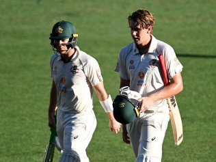 Tim Paine and Cameron Green began day two at the crease. (Photo by Bradley Kanaris/Getty Images)