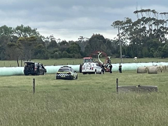 Police at the scene of the incident on Wednesday. Picture: Jack Colantuono