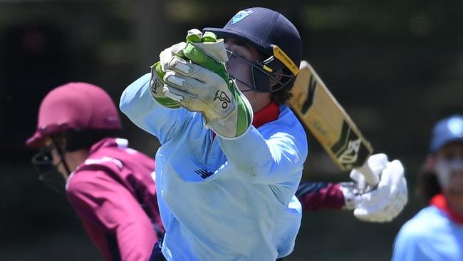 NSW Metro gloveman Ryan Hicks during the grand final at Karen Rolton Oval 22 December, 2022, Cricket Australia U19 Male National Championships 2022-23.Picture: Cricket Australia.