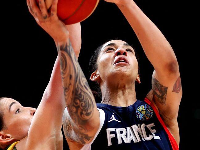 The Opals had no answer for France’s Gabby Williams. Picture: AFP