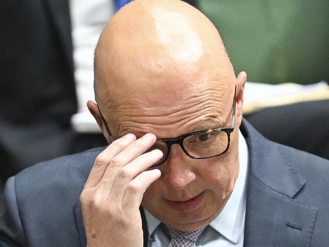 CANBERRA, AUSTRALIA  - NewsWire Photos - November 27, 2024: Leader of the Opposition Peter Dutton during Question Time at Parliament House in Canberra. Picture: NewsWire / Martin Ollman