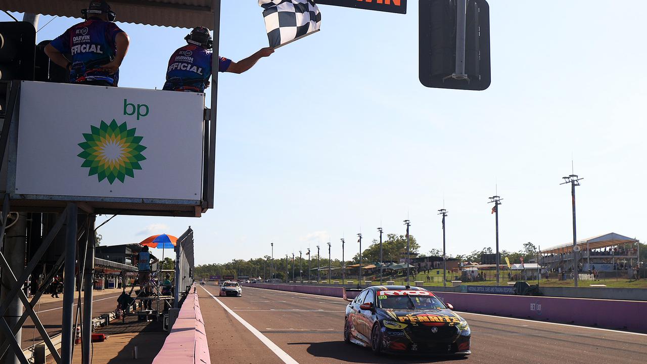 Anton de Pasquale claims victory in Supercars race 13 at the Darwin Triple Crown.