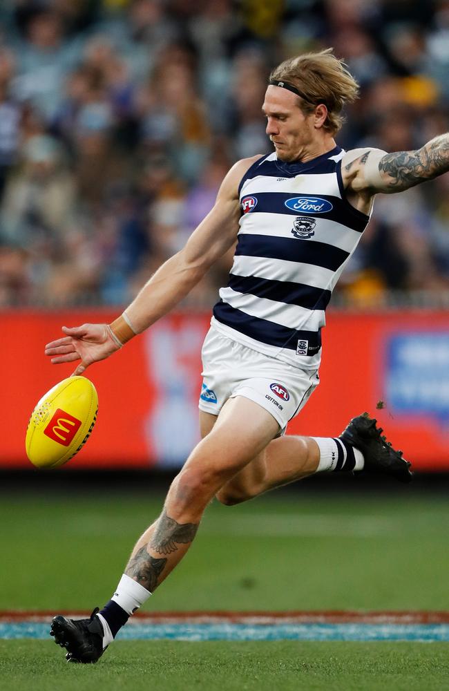 Tom Stewart is fired up to fix Geelong’s woes. Picture: Dylan Burns/AFL Photos via Getty Images