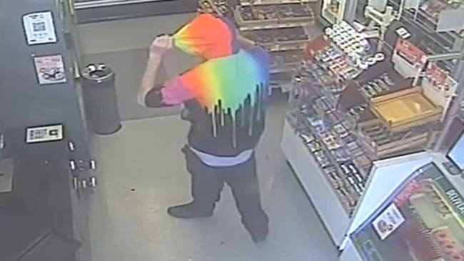 The man is seen in a convenience store in CCTV newly released by officers. Picture: Victoria Police