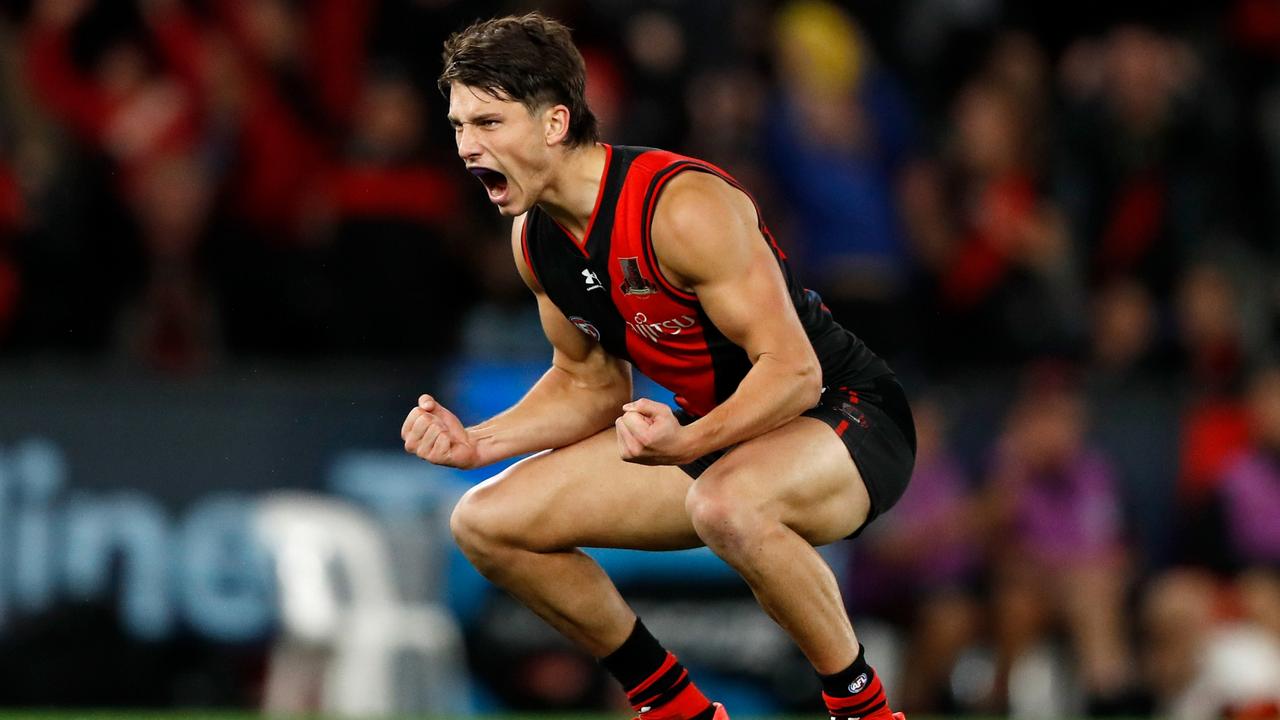 Archie Perkins is one of the Bombers’ brightest prospects. Picture: Dylan Burns/AFL Photos via Getty Images