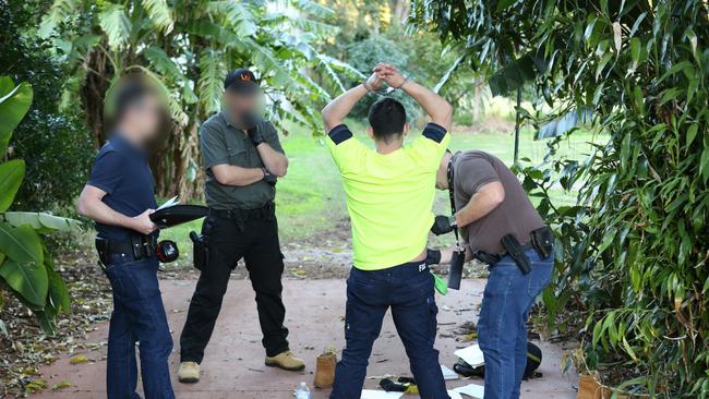 Police making arrests at Atherton on August 1, 2020. Picture: supplied