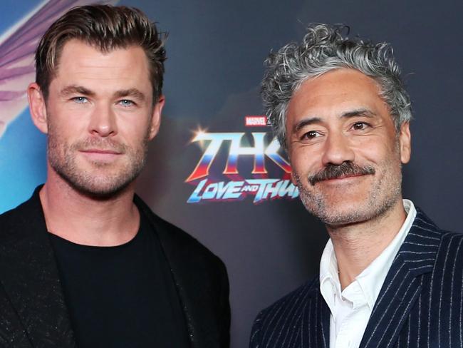 SYDNEY, AUSTRALIA - JUNE 27: Chris Hemsworth and Taika Waititi attend the Sydney premiere of Thor: Love And Thunder at Hoyts Entertainment Quarter on June 27, 2022 in Sydney, Australia. (Photo by Lisa Maree Williams/Getty Images)