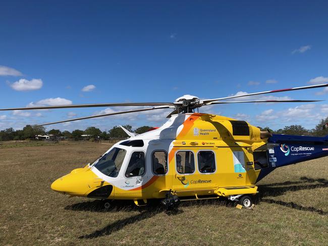 The CapRescue chopper was called to a property north of Rockhampton on September 8 where a teen boy was injured in a motorbike fall. Photo courtesy of CapRescue.