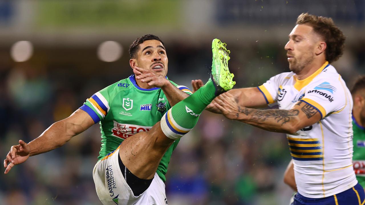 Jamal Fogarty has been key to the Raiders revival, with a starring role in their win over Parramatta. Picture: Getty Images.