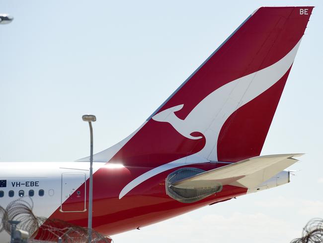 MELBOURNE, AUSTRALIA - NewsWire Photos MARCH 03, 2022: QANTAS plane tail fins at Tullamarine Melbourne Airport. Picture: NCA NewsWire / Andrew Henshaw