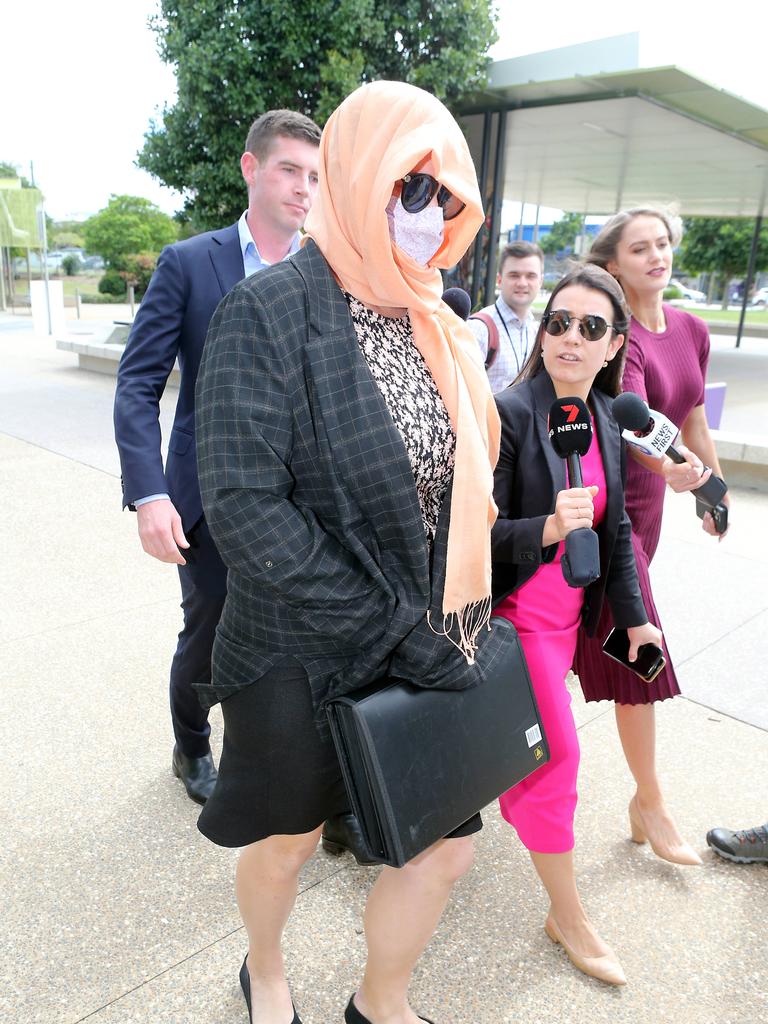 Bennett didn’t respond to reporters and TV as she left court on Thursday. Picture: NCA NewsWire / Richard Gosling
