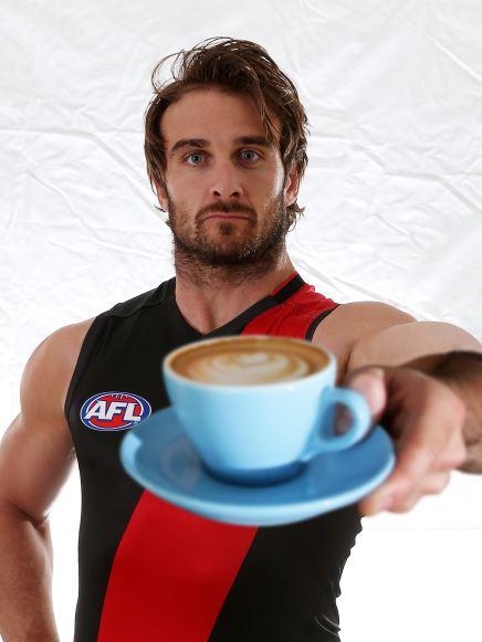 Coffee anyone? How we imagine Jobe Watson would serve a flat white.