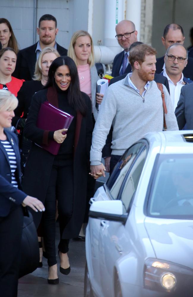 Meghan and Harry arrive in Sydney. Picture: John Grainger