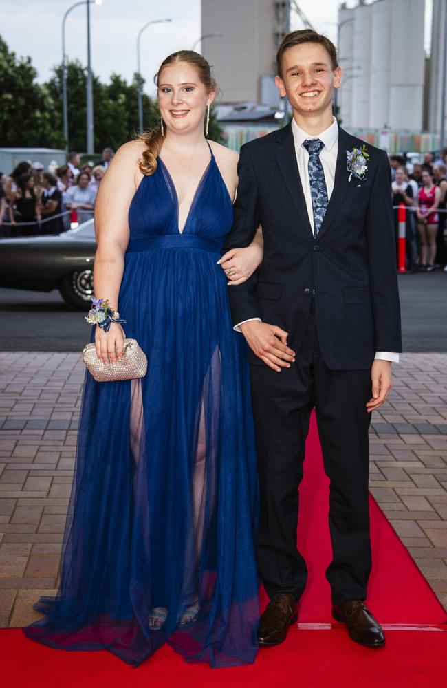 Lucy Van de Poel and Ben Silvester at Toowoomba Grammar School formal at Rumours International, Wednesday, November 15, 2023. Picture: Kevin Farmer