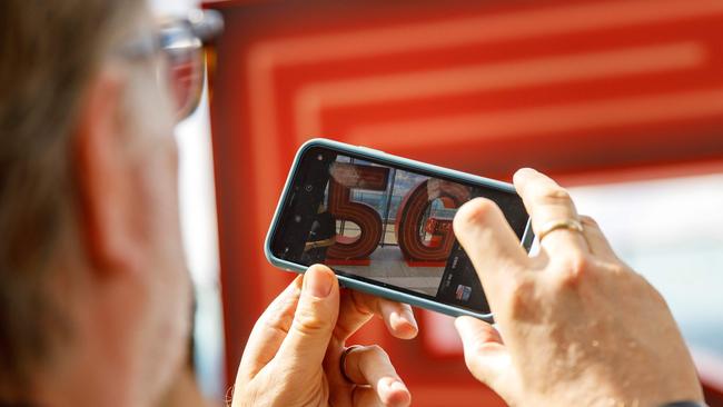 The 5G logo is pictured on a during the launch of Vodafone UK's 5G mobile data network in London last year.