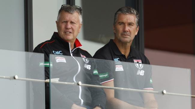 Silvagni (right) is now St Kilda’s list manager. (Photo by Darrian Traynor/Getty Images)