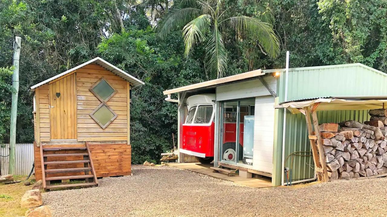 The Ruby Baby Bus in Verrierdale is among the coolest and quirkiest Airbnb stays in Queensland. Picture: Airbnb