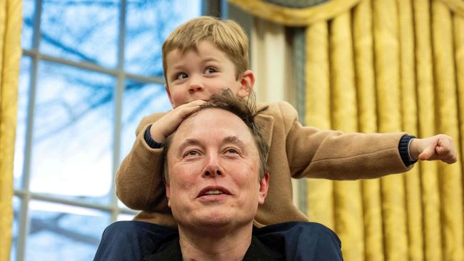 Elon Musk took one of his kids to the White House last week. Picture: Jim Watson/AFP