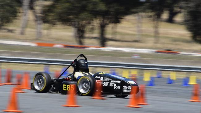 The UOW Motorsport vehicle in the thick of the action. Photo: Contributed