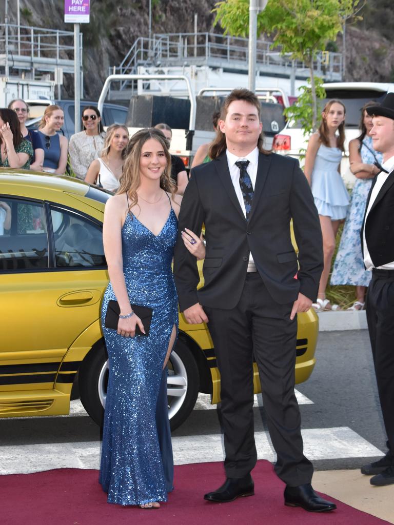 Alex Lester and Taela Braney at the Proserpine State High School formal at Shute Harbour Marine Terminal on November 15, 2023. Photo: Zoe Devenport