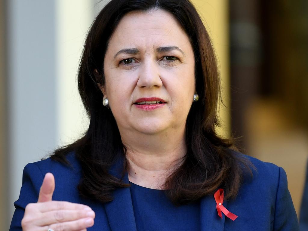 Queensland Premier Annastacia Palaszczuk delivers the border update on Friday. Picture: NCA NewsWire / Dan Peled