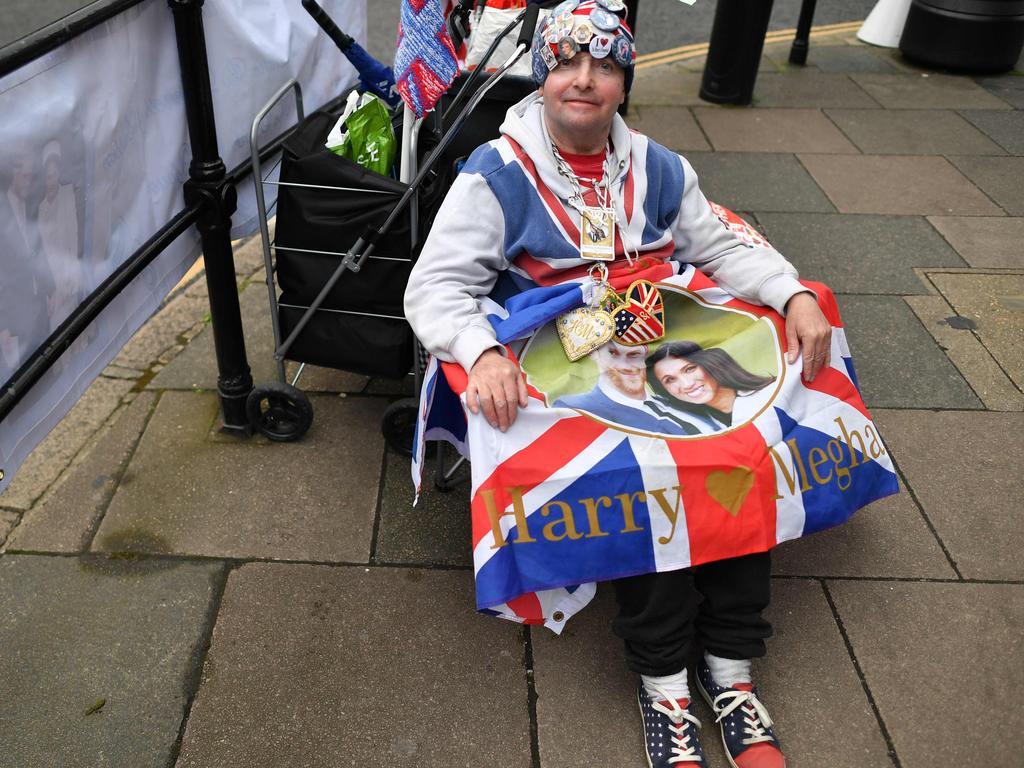 Royal super fan John Loughery in Windsor awaiting news of the birth of Baby Sussex. Picture: Ben Stansall / AFP