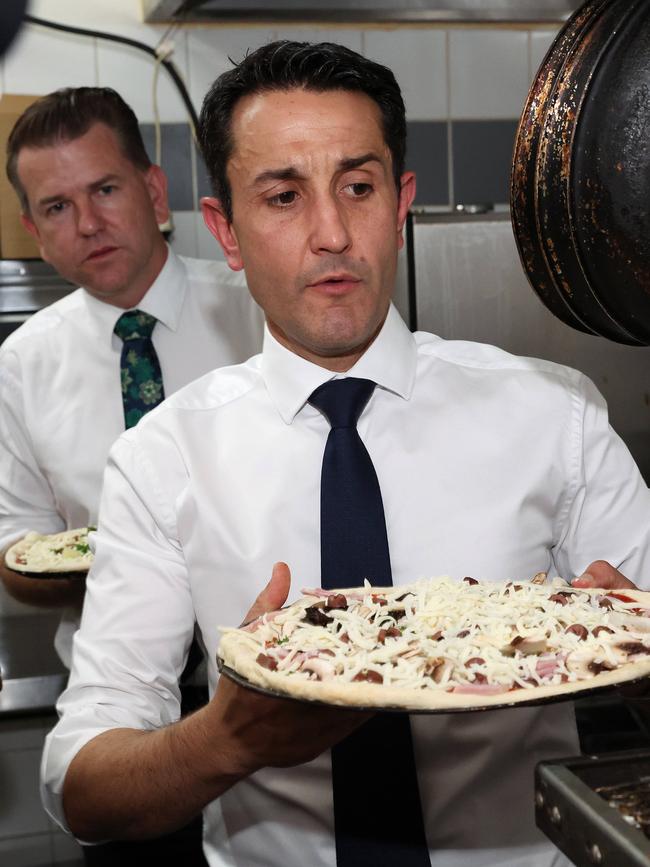 Queensland Deputy Opposition Leader Jarrod Bleijie, left, and Opposition Leader David Crisafulli. Picture: Liam Kidston