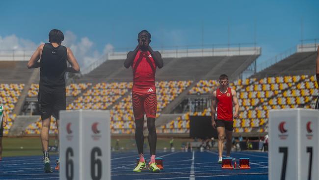 Action from the Queensland Athletics track and field championships at QSAC on Saturday March 15, 2025. Picture: Stephen Archer.