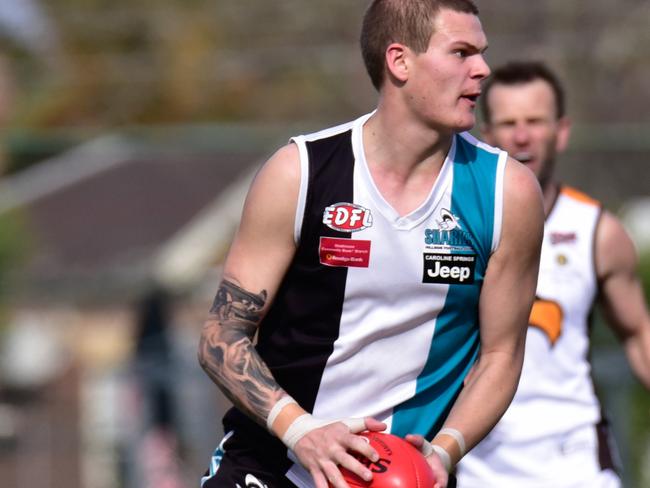 Lockie Rayner in action for Hillside in the EDFL. Picture: Jamie Morey