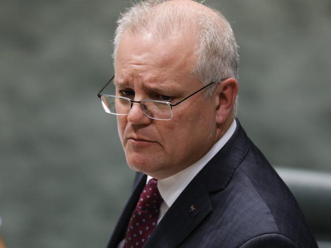 Prime Minister Scott Morrison during Question Time at Parliament House in Canberra. Picture by Sean Davey.