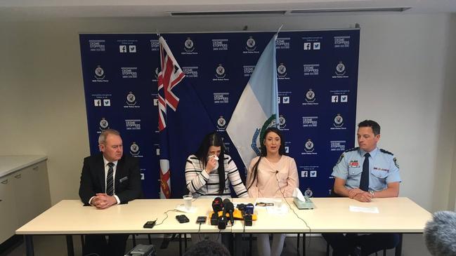 Rhiannon and Tammara Boyd make an impassioned plea to help find their 27-year-old sister Allecha in 2017. Picture: WIN News