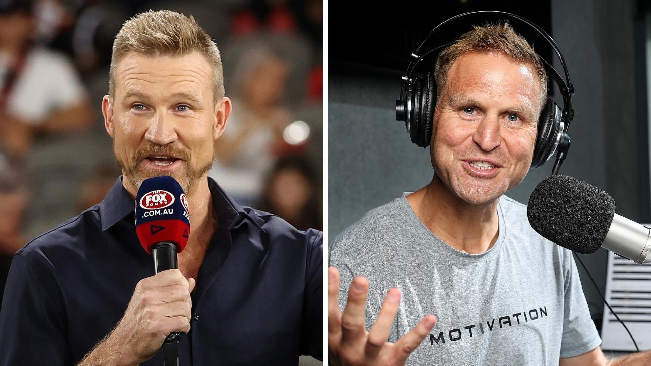 Nathan Buckley and Kane Cornes. Photo: Michael Klein and Sarah Reed.