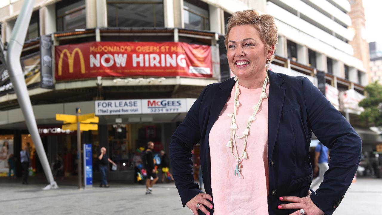 Tanya Manteit-Mulcahy outside her Queen Street Mall store, apparently the largest in the southern hemisphere. Picture: AAP