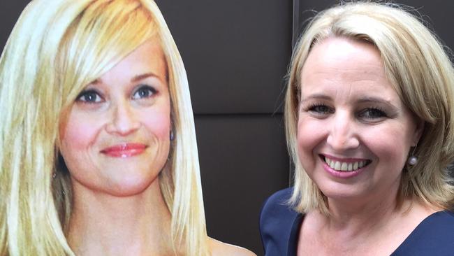 Jacqueline Nagle with a cardboard cut out of Reese Witherspoon. Picture: Supplied