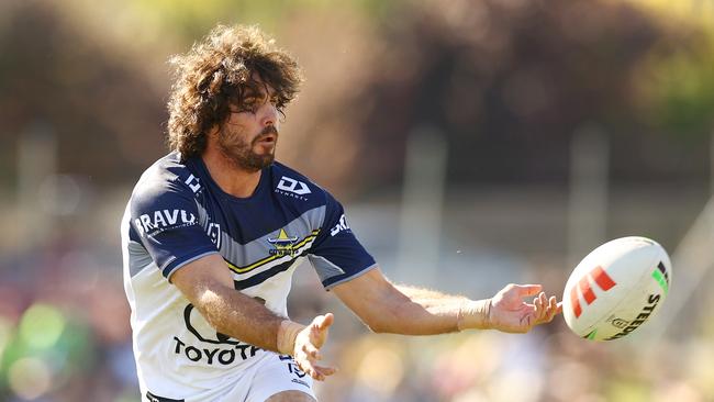 Jake Granville of the Cowboys in action during the NRL Pre-season challenge match between Canberra Raiders and North Queensland Cowboys at Seiffert Oval on February 25, 2024 in Queanbeyan, Australia. (Photo by Mark Nolan/Getty Images)
