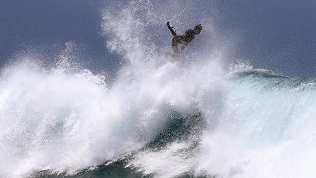 A surfer in the water at Snapper Rocks. Picture: Richard Gosling