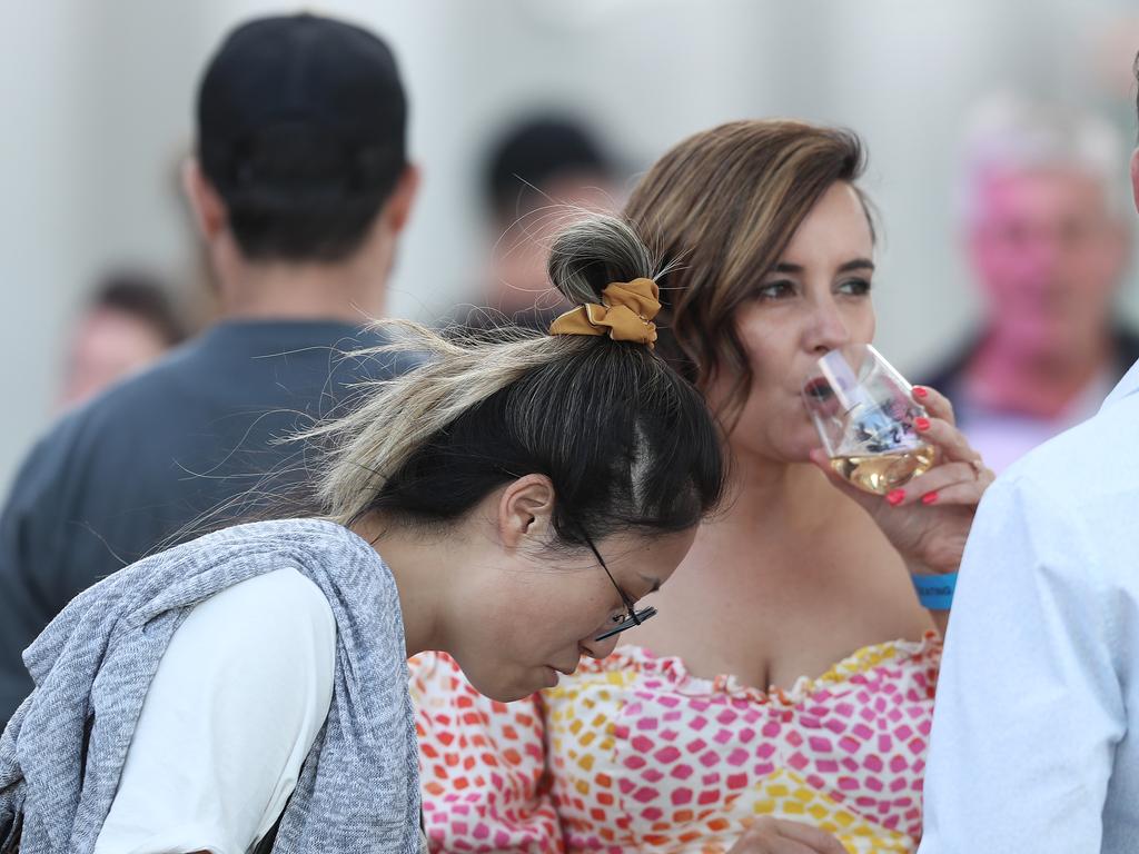 Patrons enjoying the NYE party at the 2019 Taste of Tasmania. Picture: LUKE BOWDEN