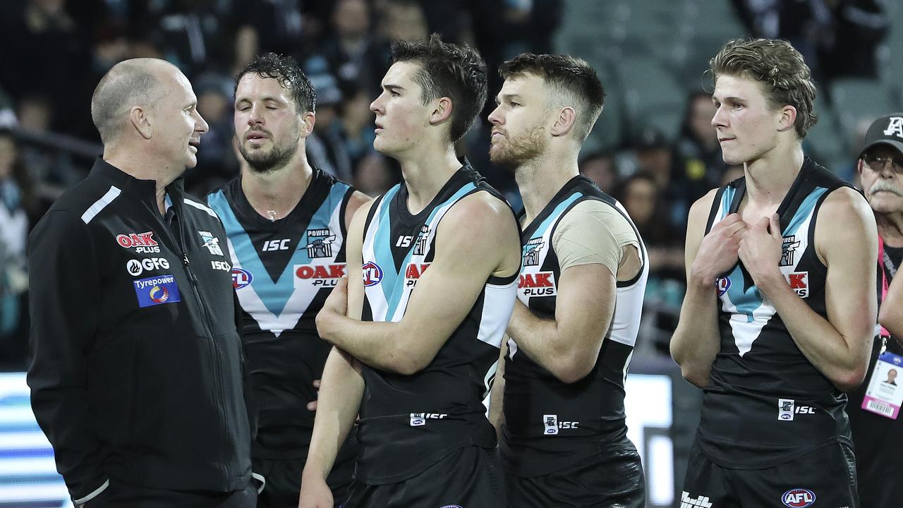 Port Adelaide is two wins away from winning a premiership. Photo: Sarah Reed.