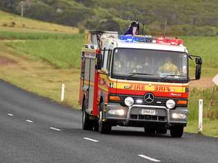 Queensland Fire and Emergency Services are on scene of the fire south of Warwick. Picture: Alistair Brightman