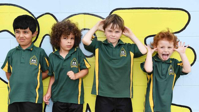 Some of the Thabeban State School prep students were unsure of what the best funny face might be.