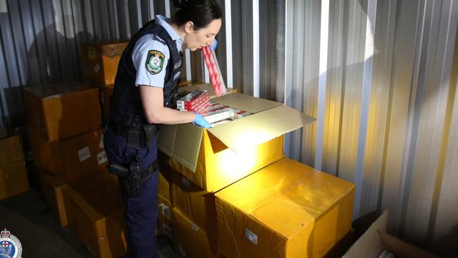 Police raided storage units and a home in southwest Sydney.