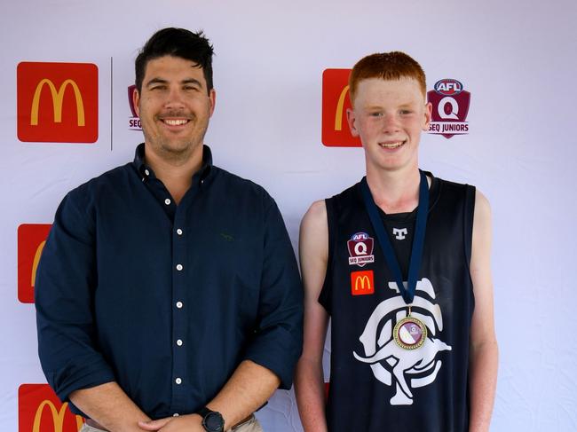 Solomon Hoils of Coorparoo Roos won the best on ground award for the Under 13 Mixed Div 4 in the SEQJ competition. Picture: Supplied