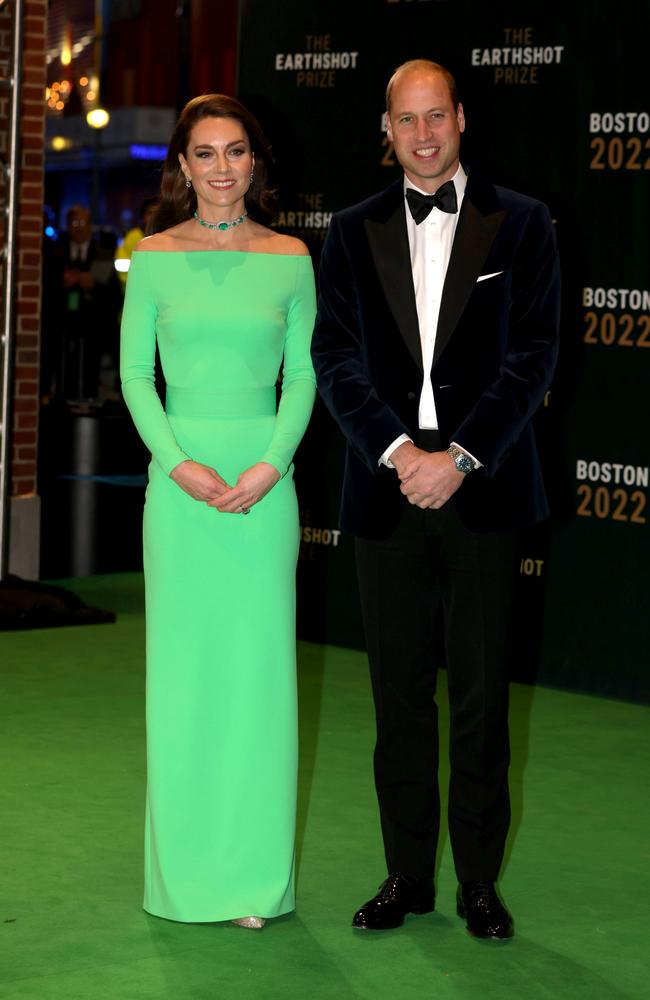 Kate in green as the duo attend The Earthshot Prize in 2022. Picture: Ian Vogler-Pool/Getty Images