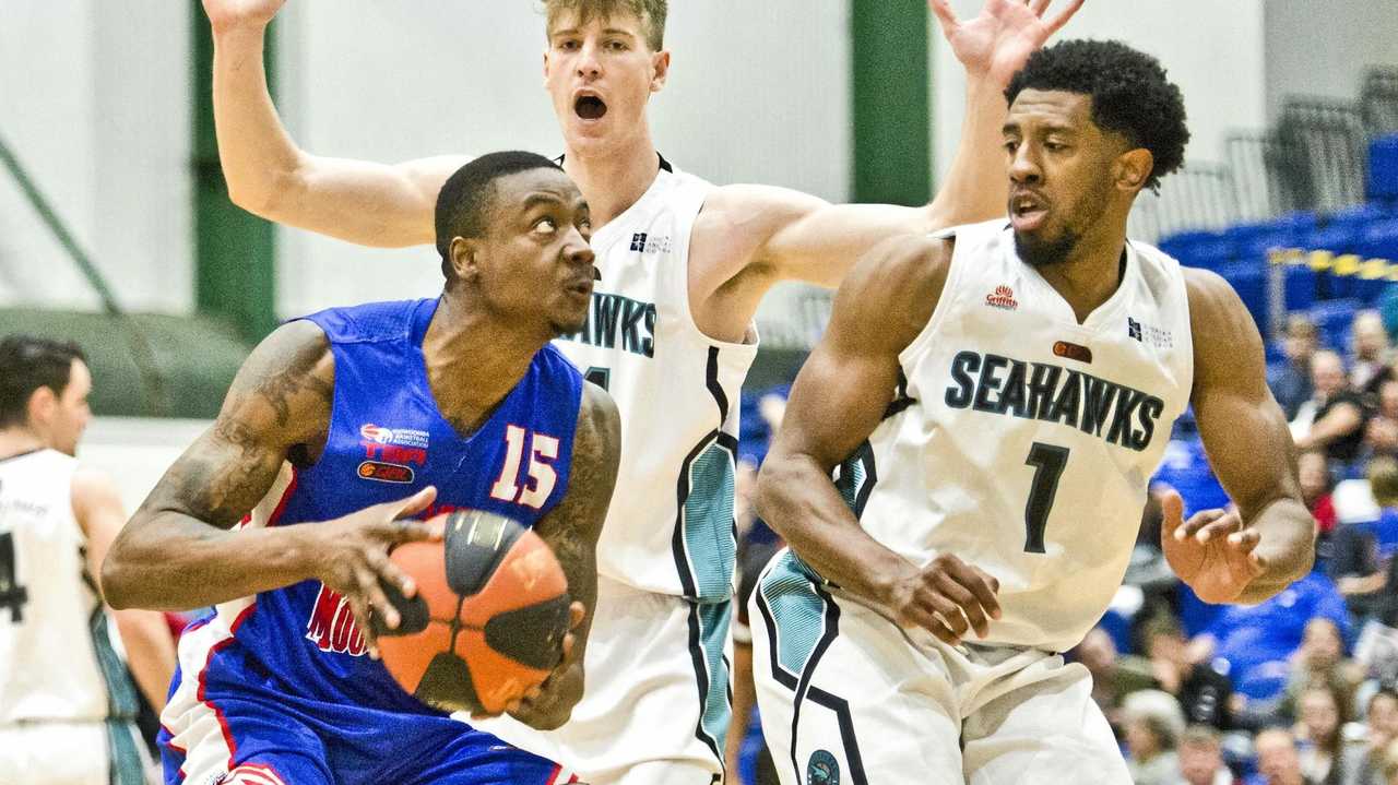 HEAVY LOSS: Harold Ridgeway scored 20 points and pulled down nine rebounds in the Mountaineers' loss to the Brisbane Capitals on Saturday. Picture: Nev Madsen