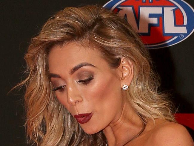 Nadia Bartel wife of Jimmy Bartel of Geelong arrives on the red carpet for the 2015 AFL Brownlow Medal presentation held at Crown Casino on Monday, September 28, 2015, in Melbourne, Victoria, Australia. Picture: Tim Carrafa