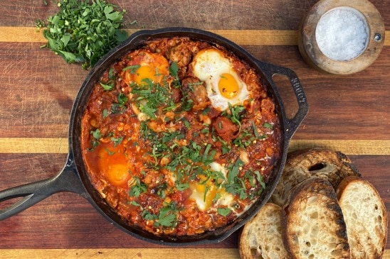 Hayden Quinn's one-pan baked eggs recipe