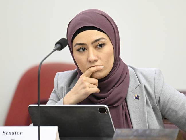 CANBERRA, AUSTRALIA  - NewsWire Photos - February 25 2025: Senator Fatima Payman during the Environment and Communications Legislation Committee Estimates at Parliament House in Canberra. Picture: NewsWire / Martin Ollman