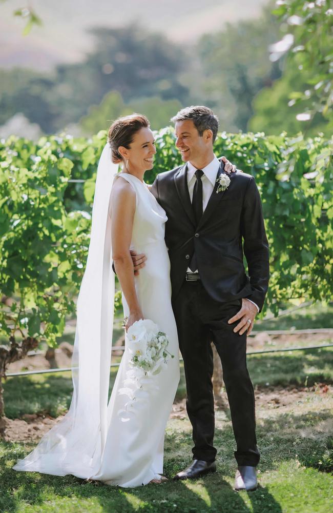 Former New Zealand Prime Minister Jacinda Ardern marries Clarke Gayford in a private ceremony in North Island, two years after their ceremony was cancelled due to Covid-19. Picture: Felicity Jean Photography/AFP