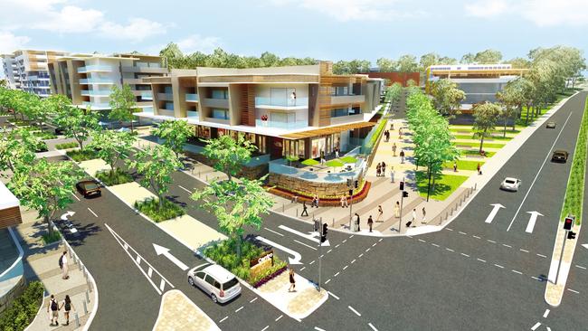 An artist’s impression of the Carseldine Urban Village – Stage 1 will start once the sport precinct is complete. Source: Queensland Government